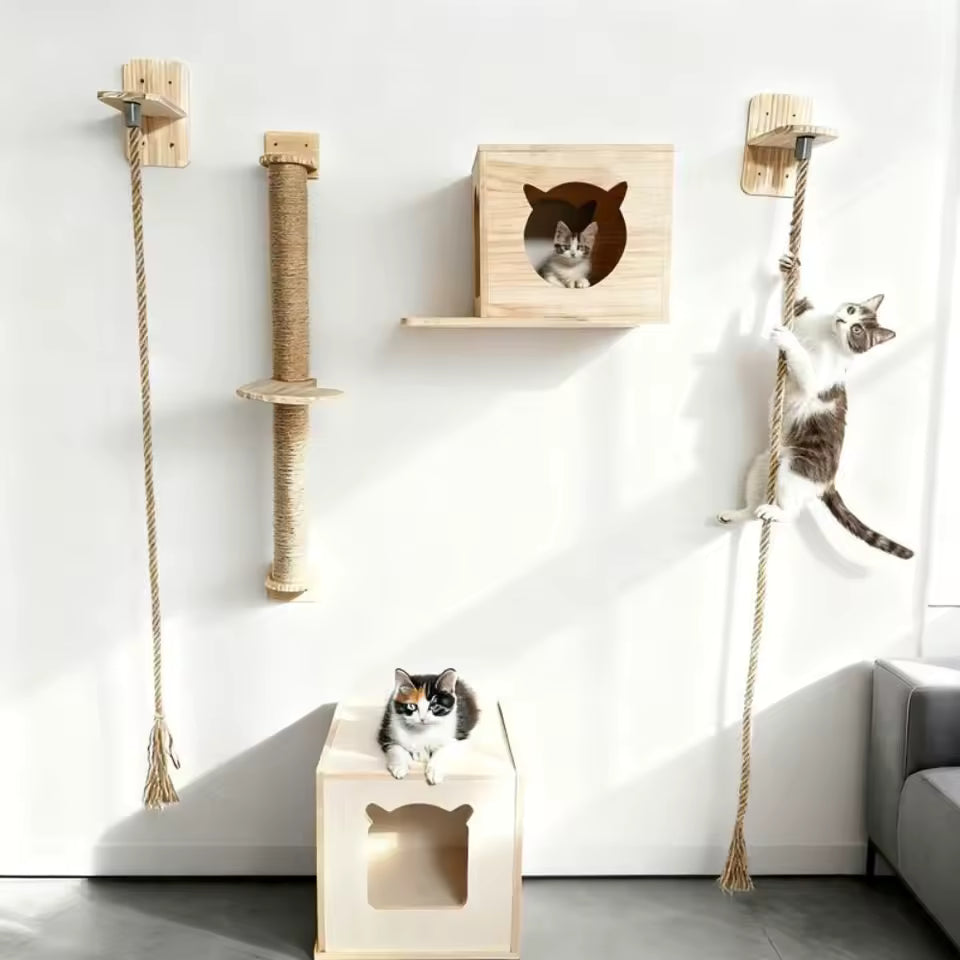 Juego de pared que gasta la energía de tu gato